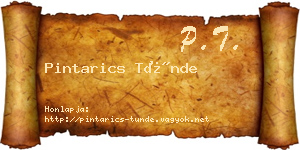 Pintarics Tünde névjegykártya
